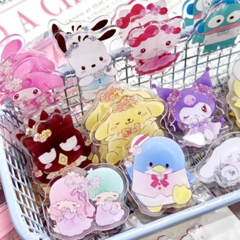 Набор из 48 акриловых зажимов Sanrio Kuromi Melody Kitty для фото, поделок, декора, заметок, бумаги, канцелярских принадлежностей для офиса и школы
