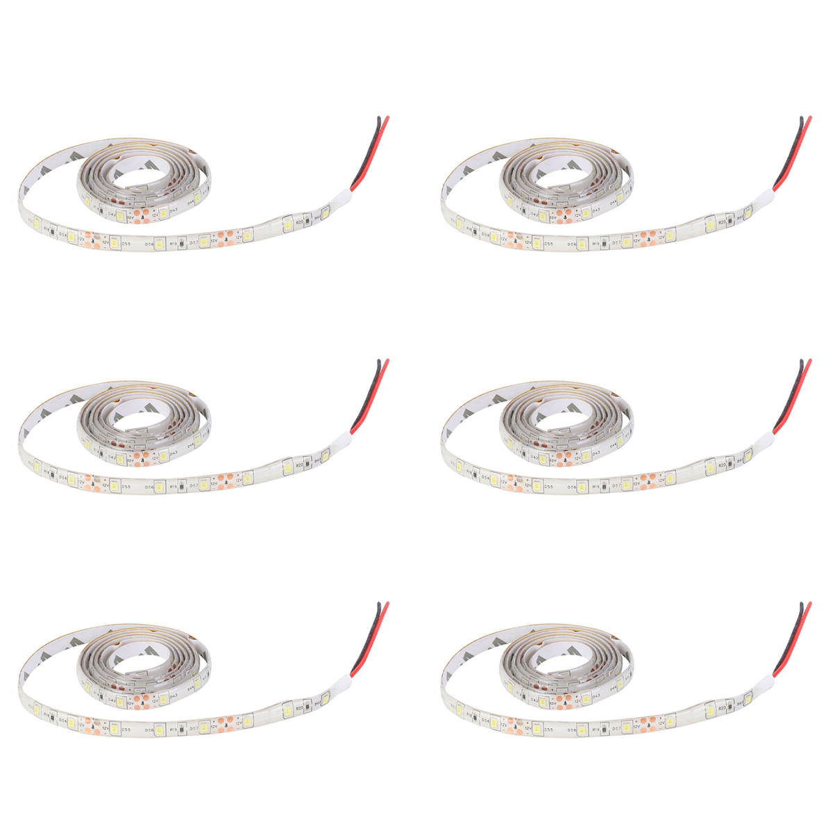 A72P 6개 1M 60-3528 SMD 방수 LED 조명 스트립 DC12V(흰색)