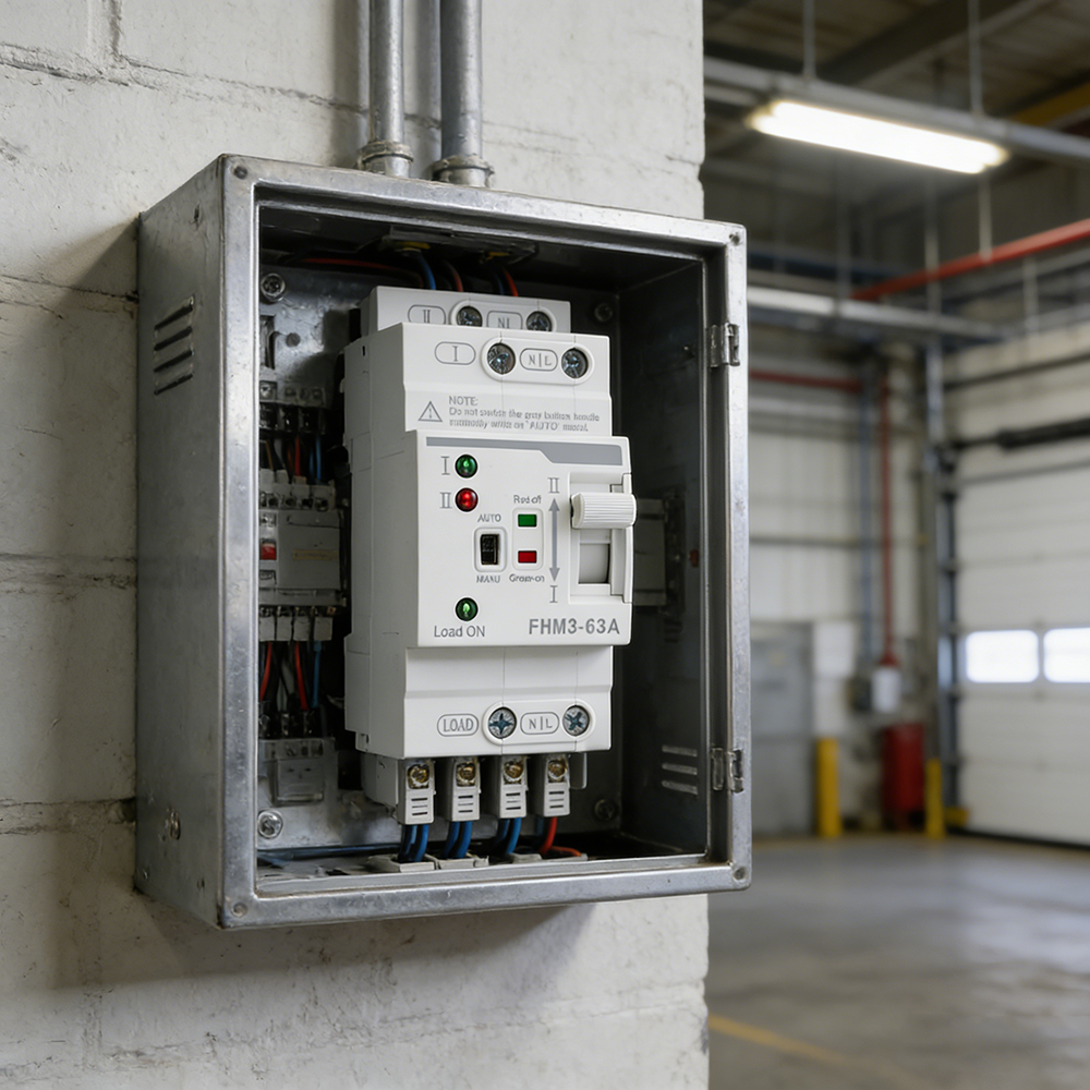 Chave de Transferência Automática Mini DEEXI D2R ATS 220V para Trilho DIN, Selecionador Elétrico de Dupla Alimentação, Energia Ininterrupta 63A 110V