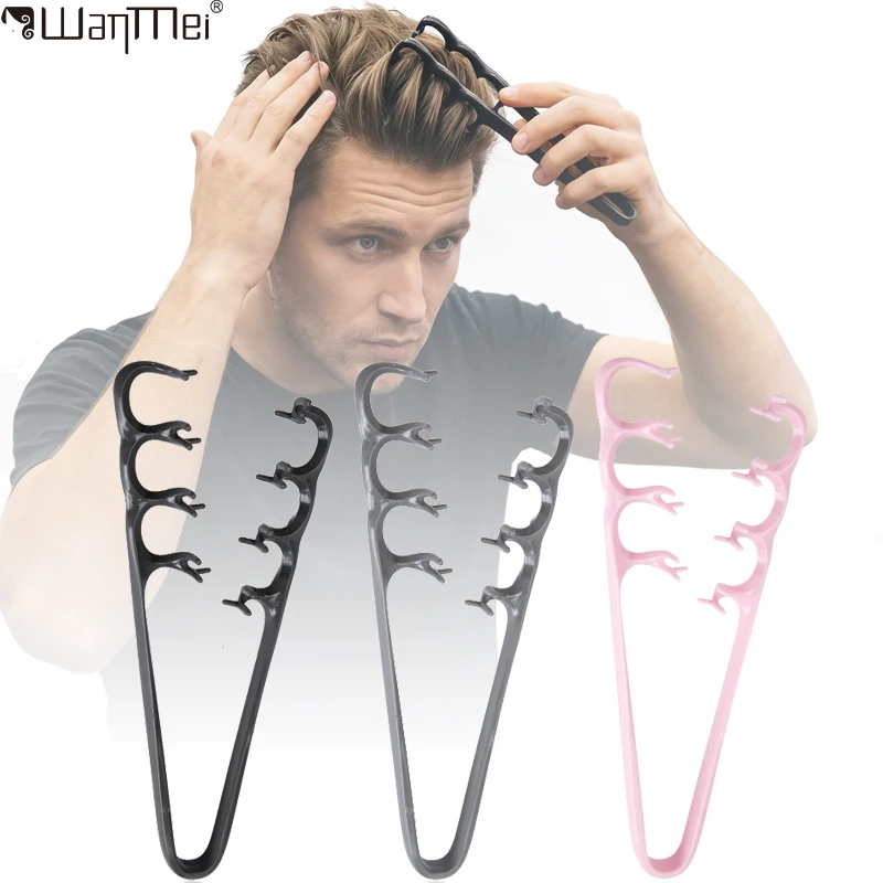 Peine voluminizador para desenredar el cabello para hombres, herramienta de peinado de dientes anchos para rizado, ondulado, todo tipo de cabello, cepillo de estilismo de salón de textura esponjosa