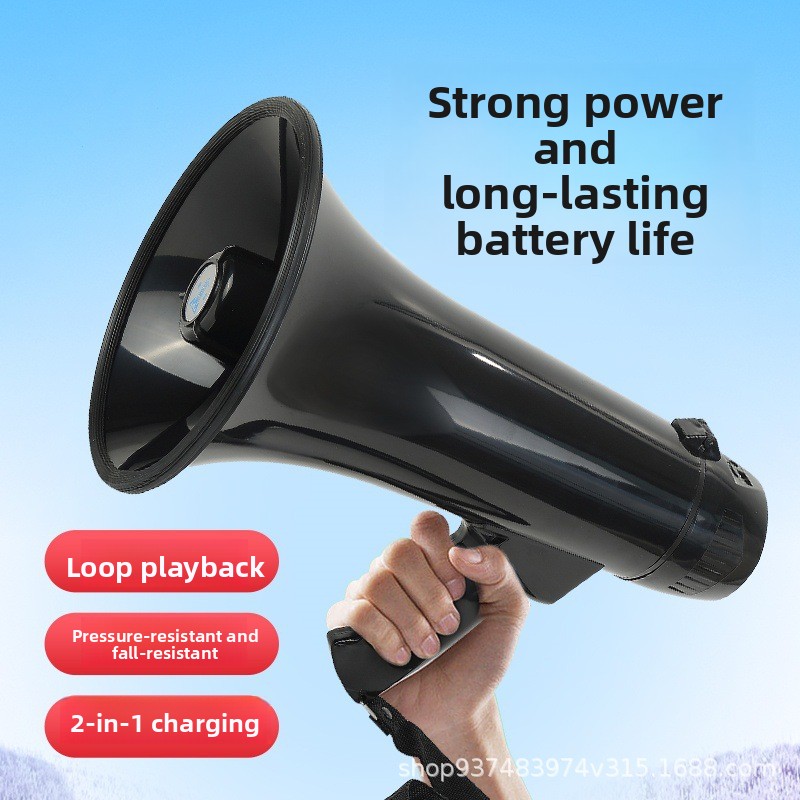 Altavoces portátiles para exteriores con grabación y carga, ideales para venta ambulante y sonido potente.