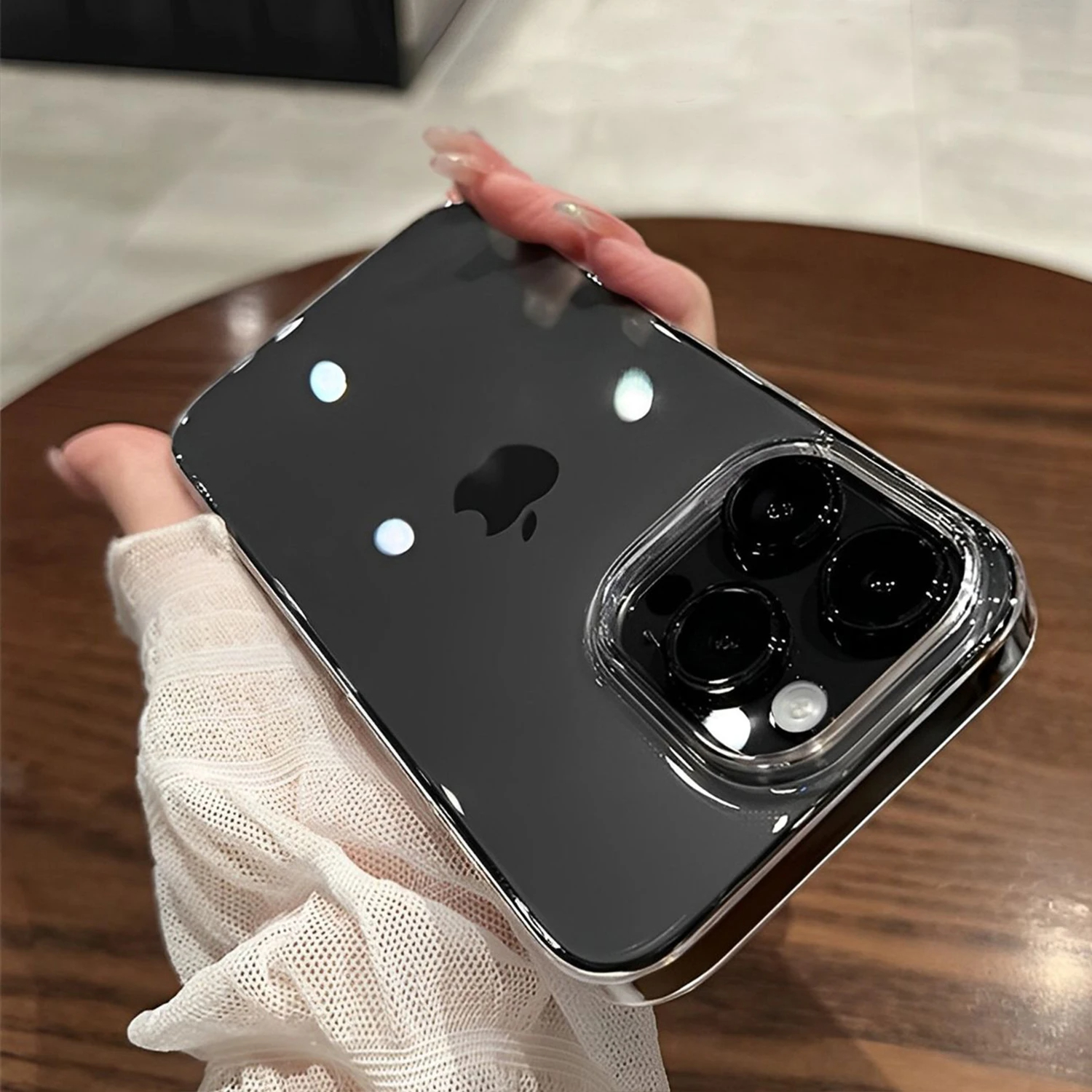 Custodia per telefono trasparente per iPhone 16 15 14 12 11 13 Pro Max Mini Cover antiurto X XR 8 7 Plus SE Custodie in TPU trasparente morbido Paraurti