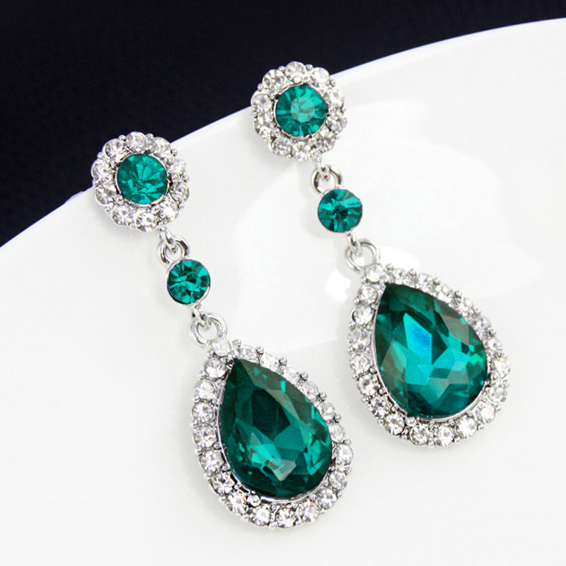 ใหม่คริสตัลยาวแขวนต่างหูผู้หญิง Water DROP บุคลิกภาพ Luxury Drop ต่างหูงานแต่งงานเครื่องประดับหู Bijoux Femme Luxe
