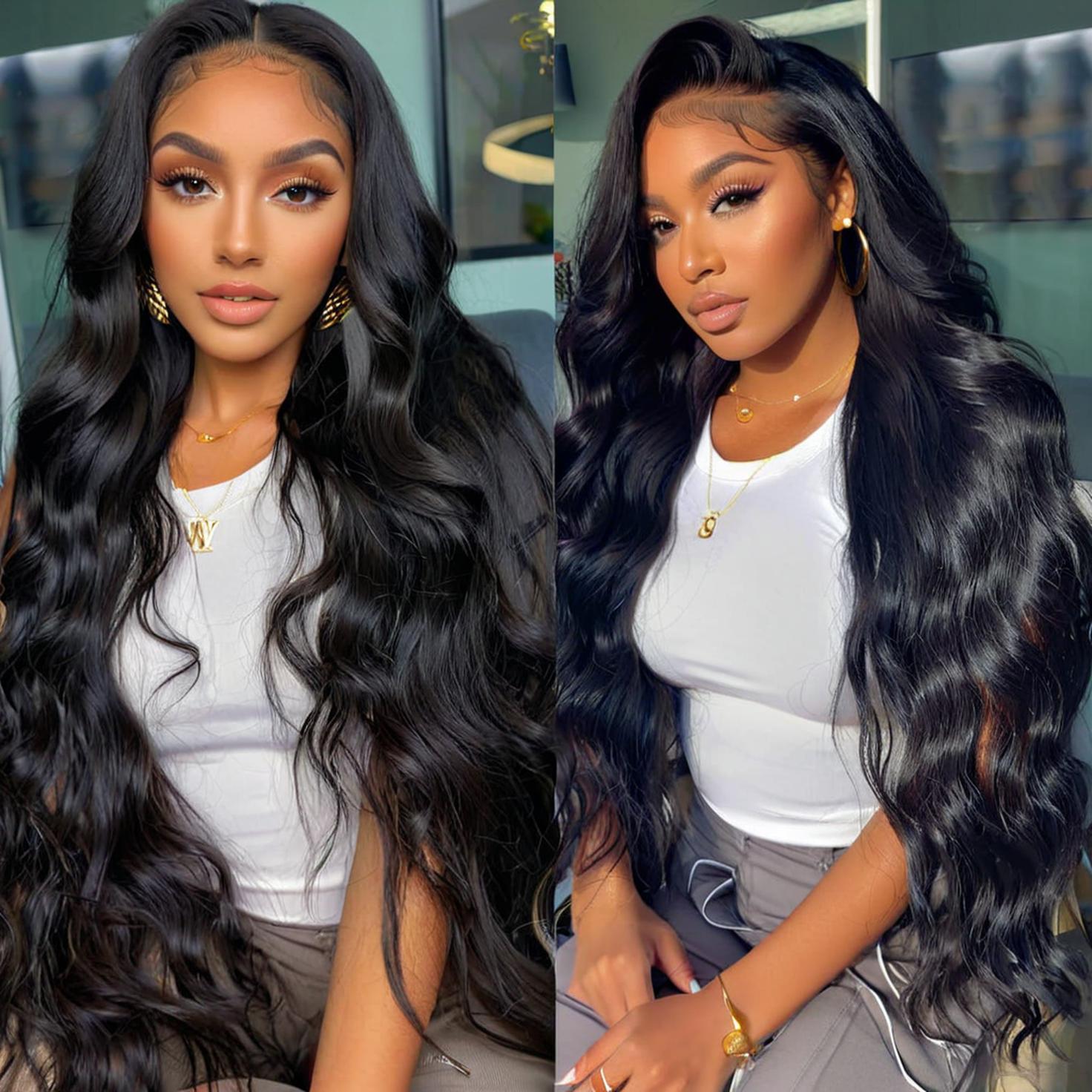 Peruka typu Body Wave z naturalnych włosów, 30-40 cali, z przedziałkiem 13x6 HD Lace Frontal, peruki typu Lace Front 13x4, 4x4, 5x5, 360 Brazilian Pre Plucked Lace dla kobiet.
