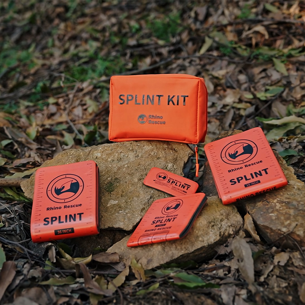 Kit de tala de resgate de rinoceronte, campo tático médico de primeiros socorros de combate de sobrevivência reutilizável