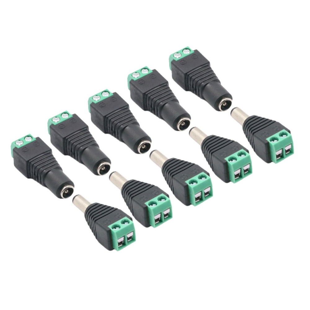 Adaptateur de connecteur de prise mâle femelle DC, 5 pièces/paires, 5.5x2.1mm, 5.5x2.5mm, pour caméra à bande lumineuse LED 3528 5050