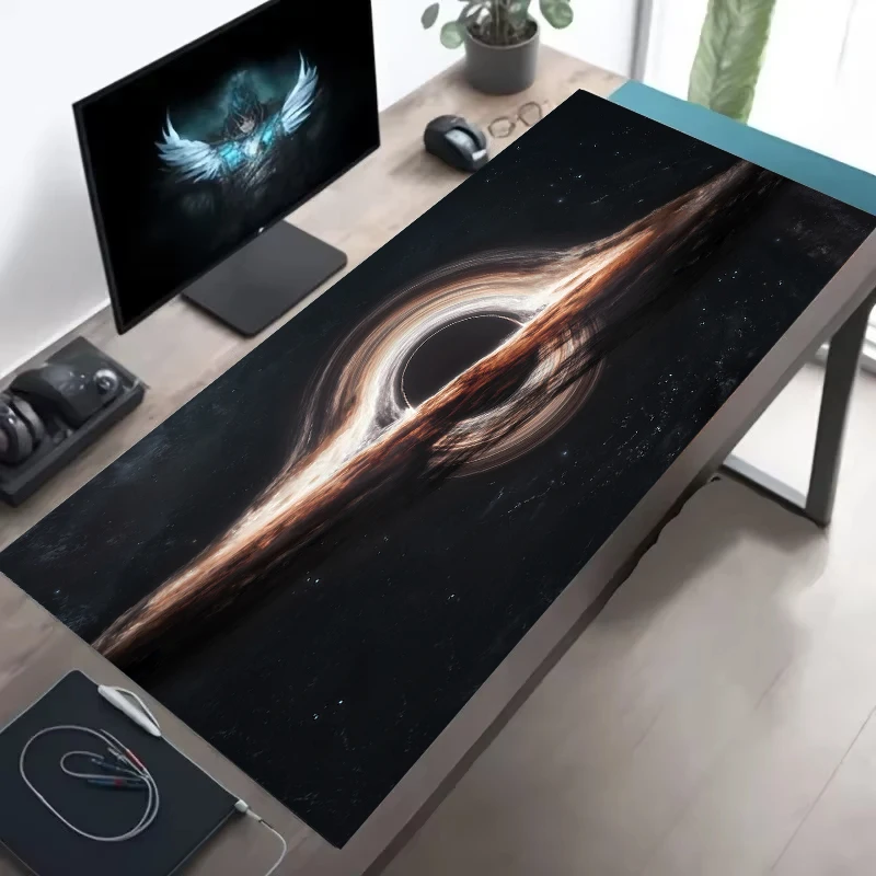 Cosmic Black Hole Mouse Pad 900x400 มม.คอมพิวเตอร์ขนาดใหญ่สํานักงาน Mini PC โต๊ะ XXL แล็ปท็อปแท็บเล็ตคีย์บอร์ดอุปกรณ์เสริม