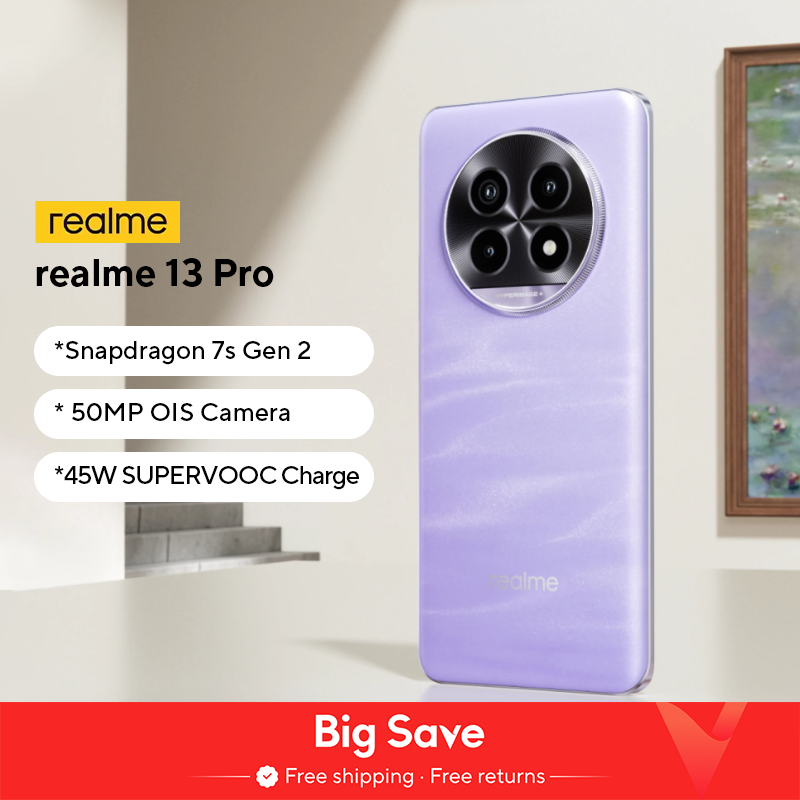 Глобальная версия смартфона Realme 13 Pro 5G Sony LYT-600 OIS камера Snapdragon 7s Gen 2 120 Гц дисплей 5200 мАч аккумулятор AI изображение
