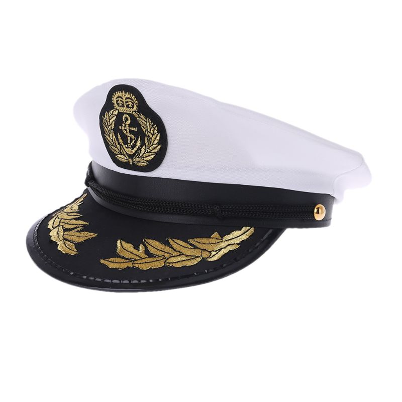 Cappello da marinaio del vestito Cosplay del partito del Costume del berretto della marina del capitano della barca dell'yacht adulto bianco