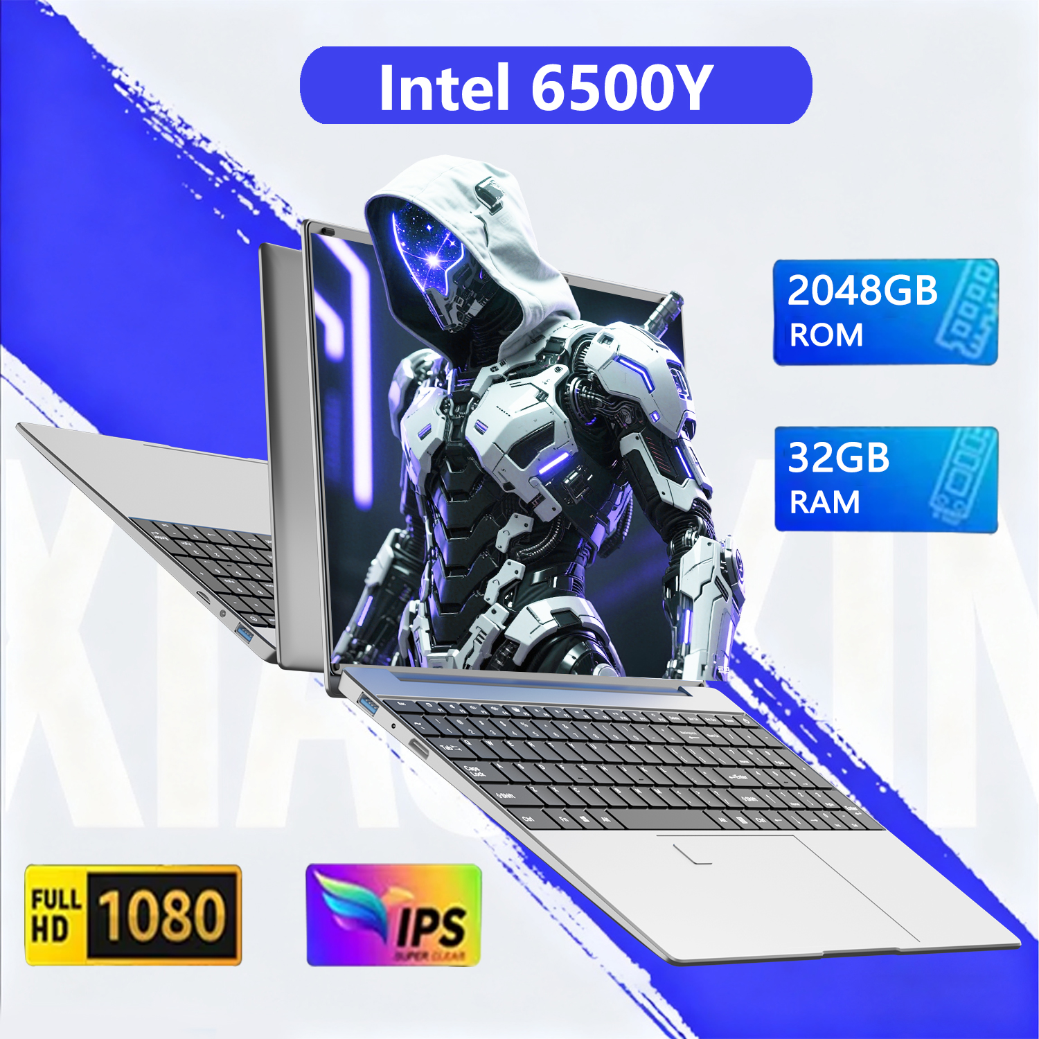 Laptop da Gaming NAIWO 15.6" FHD, Intel 6500Y, 32GB RAM, 512GB/1TB/2TB SSD, WiFi 6, Sblocco con Impronta Digitale, Windows 11 Pro, PC Portatile per Business