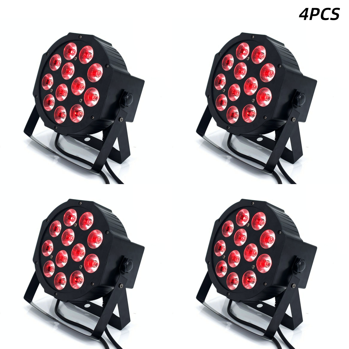 4PCS Led par RGBW 4in1 12x12W led par DMX Bühne Lichter Business Led Flache Par licht mit Professionelle für Party KTV Disco DJ