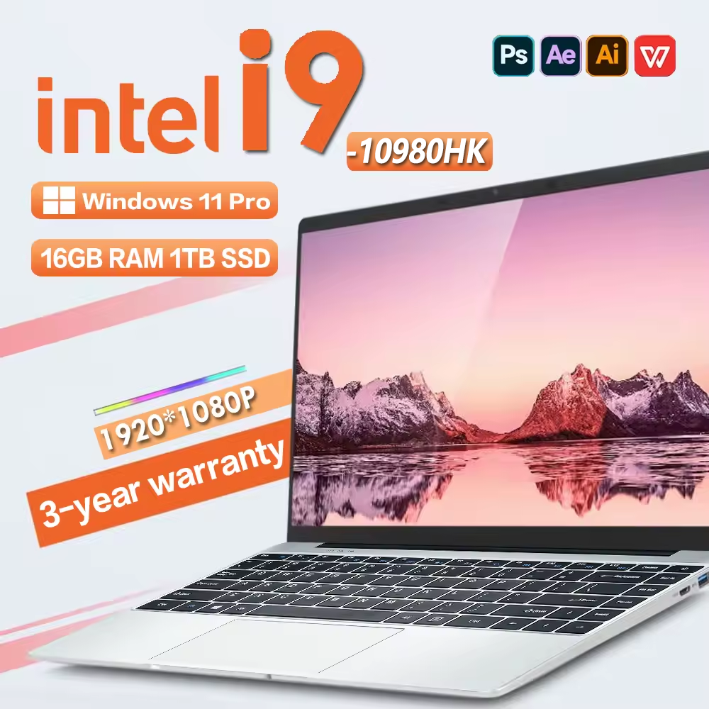 Portátiles con Windows 11 Pro, Intel Core i9-10980HK, 16 GB de RAM, 1 TB SSD, Office, para juegos, estudio, computadora portátil, PC