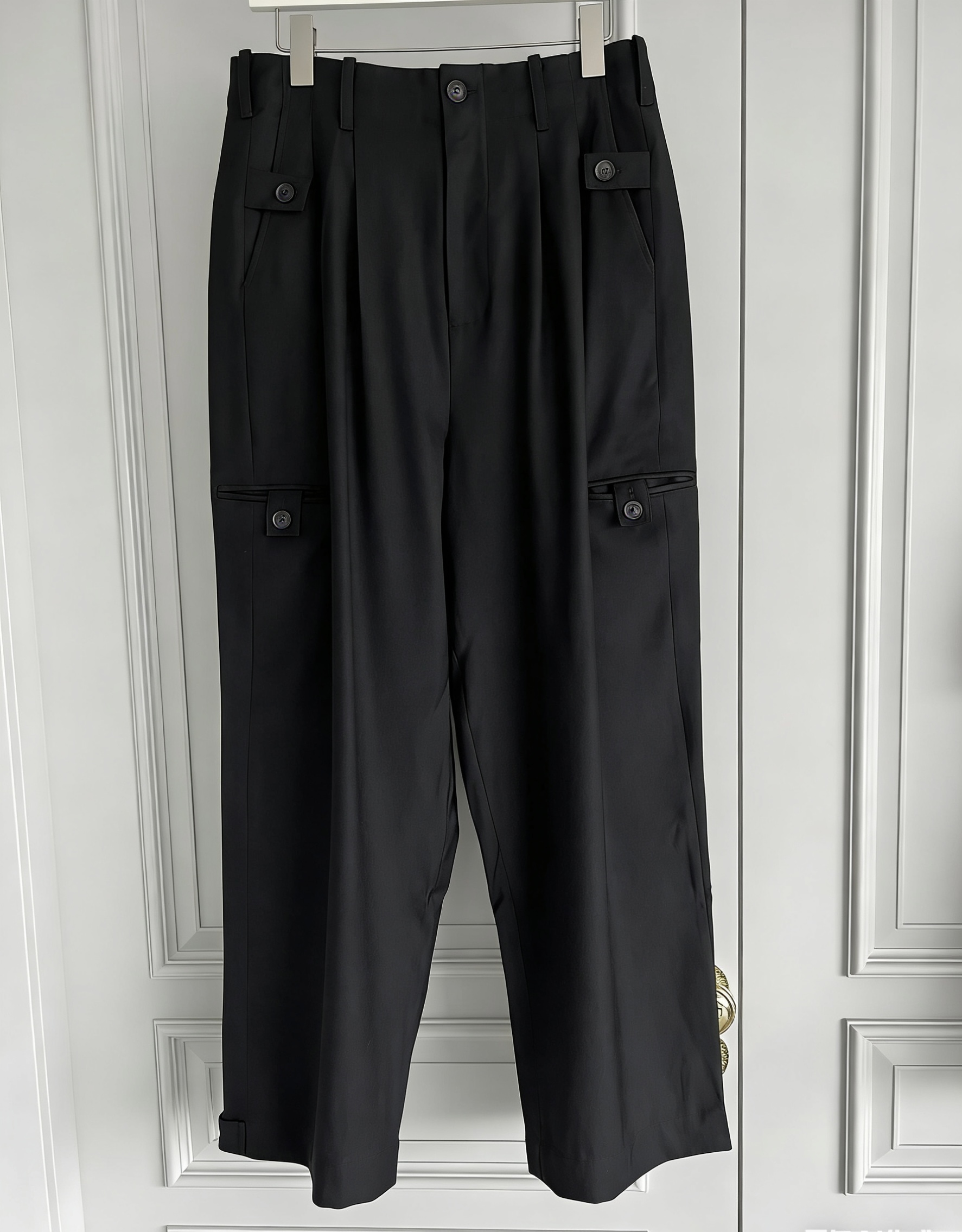 Męskie spodnie TOP-YAMAMOTO, oryginalny design, eleganckie, proste, luźne, codzienne, długie, jednolite, uniwersalne, nie wymagają prasowania, odporne na zagniecenia.