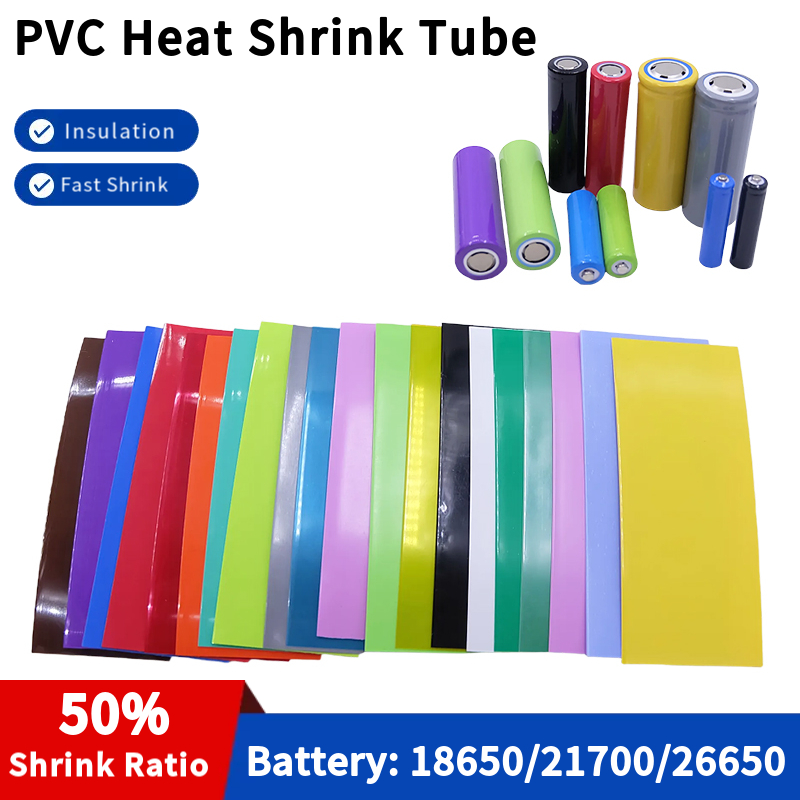 20/100/300 Viên 18650/21700/26650 Pin Lipo Bọc Nhựa PVC Nhiệt Ống Băng Cán Cách Nhiệt Phim Bảo Vệ bao Da Ốp Lưng Gói Sleeving