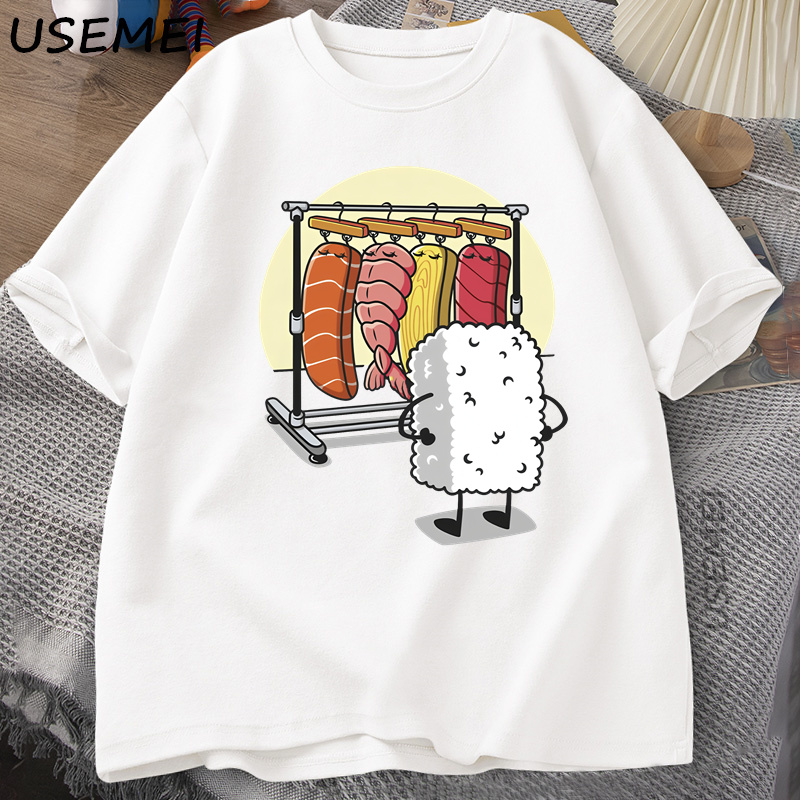 Sushi Wardrobe T Shirt Women Men Funny High Quality T-shirt Cotton Graphic T Shirts Loose Short-sleeve Pritned Tshirt Man Tops