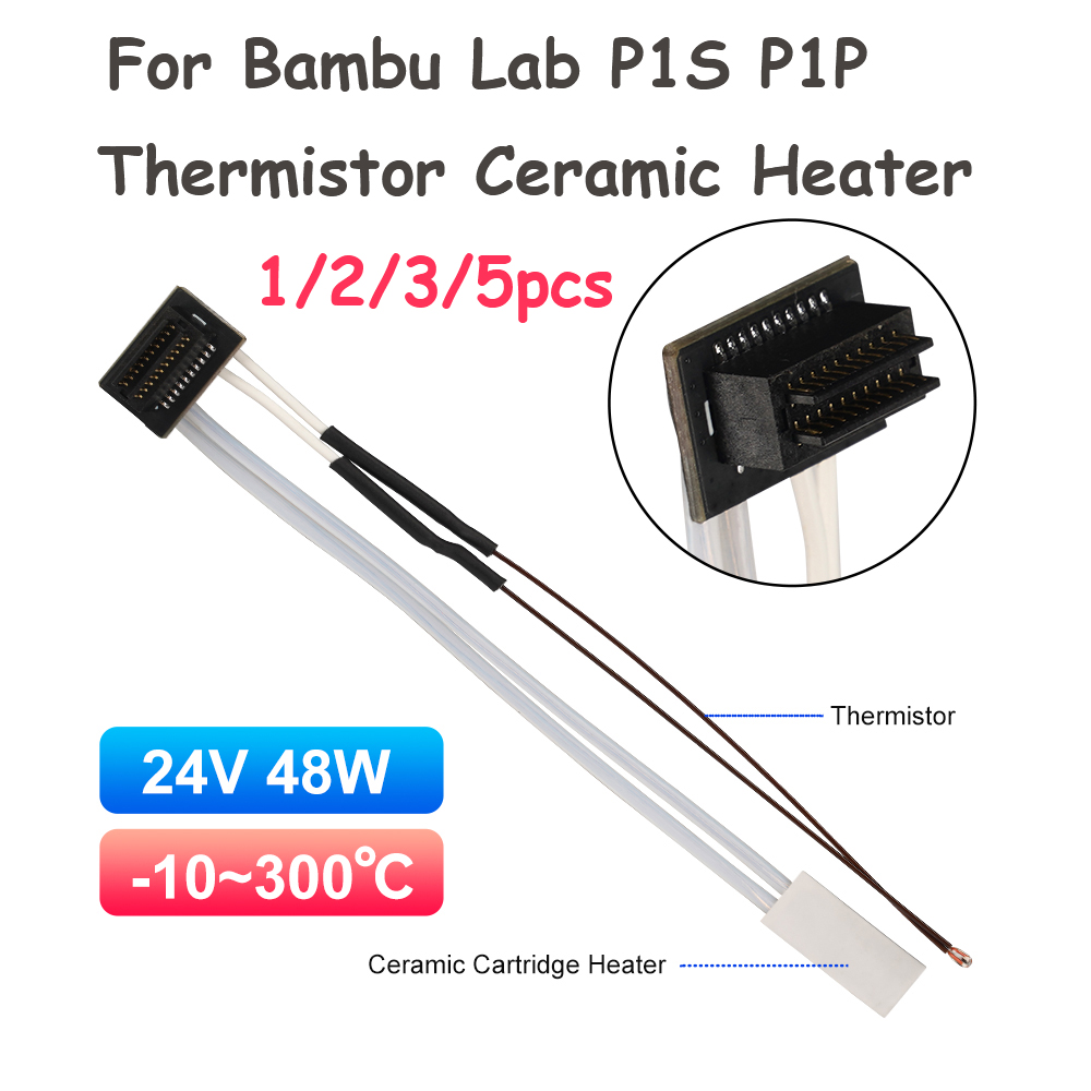 Termistor ceramiczny Bambu Lab p1p p1s, grzałka patronowa do 24V 48W, rurka grzejna TZ, blok grzejny hot end, części do drukarki 3D