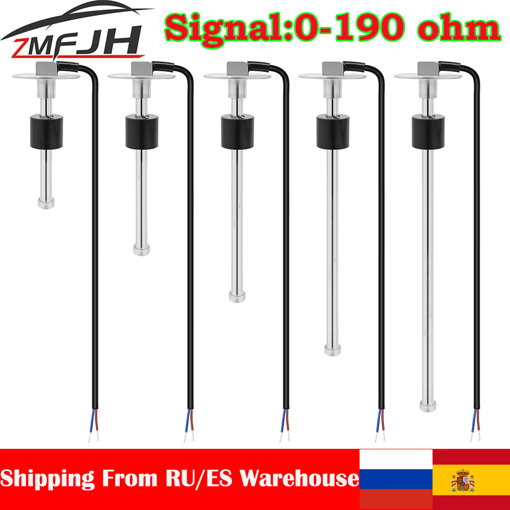 AD 0-190 OHM เซ็นเซอร์ระดับน้ํามันเชื้อเพลิง 100 มม.125 มม.150 มม.200 มม.300 มม.400 มม.575 มม.Fit สําหรับ Marine เรือรถบรรทุกน้ํามันถังสเปน/RU