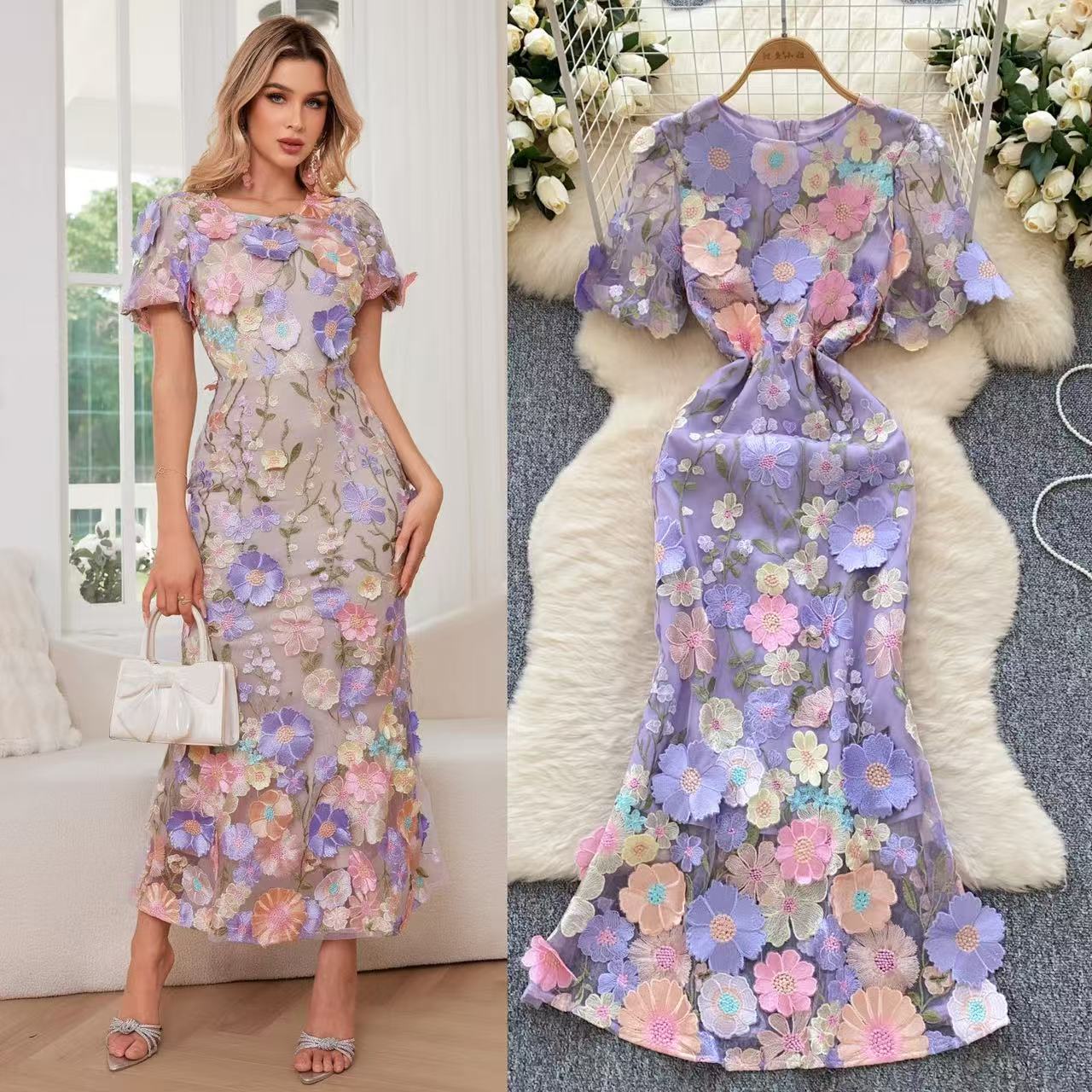 5 Yards Eenzijdige Kleurrijke 3D Bloem Kant Stof DIY Trouwjurk Luxe Nieuwste Breedte 130 cm Hot Selling Naaien Trouwjurk