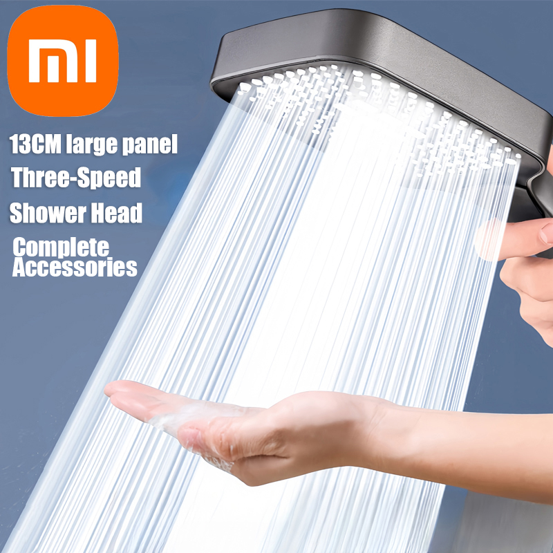 Большая панельная насадка для душа Xiaomi, 3 режима, регулируемая насадка высокого давления, распылитель, квадратный с фильтрующим элементом, аксессуары для ванной комнаты