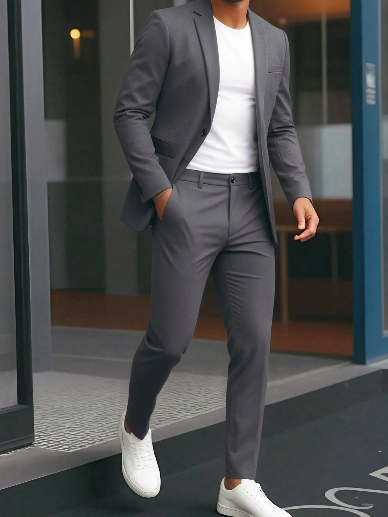 Conjunto de Terno Masculino de 2 Peças, Moda Elegante para Eventos Noturnos, Ideal para Casamentos e Festas