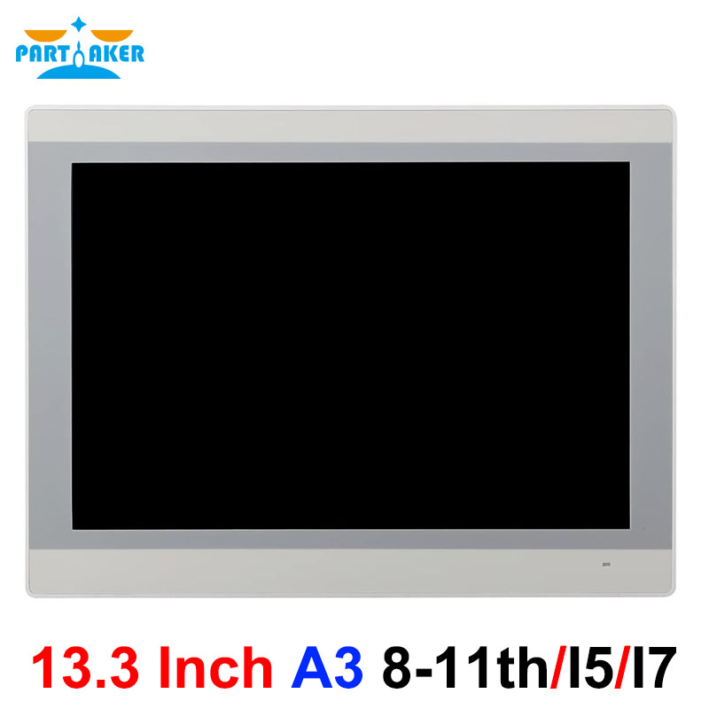 Partaker 13,3 Zoll TFT LED Industrie Panel PC I5 1135G7 8265U I7 1165G7 8565U VGA HD 2 x LAN 2 x COM Resistiver Touchscreen