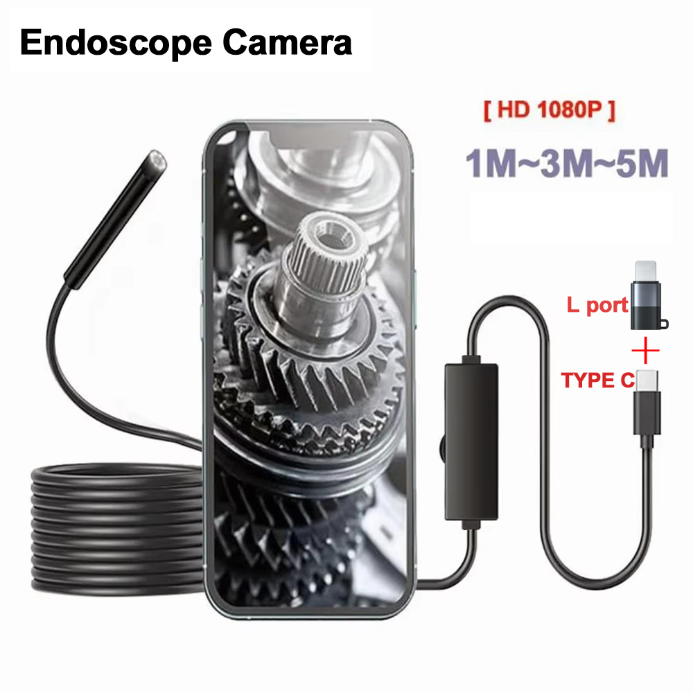 Caméra endoscopique type-c 1080P 2MP 1/3/5/10M, caméra d'inspection, Endoscope de canalisation de voiture pour Android IOS iphone(15,16)