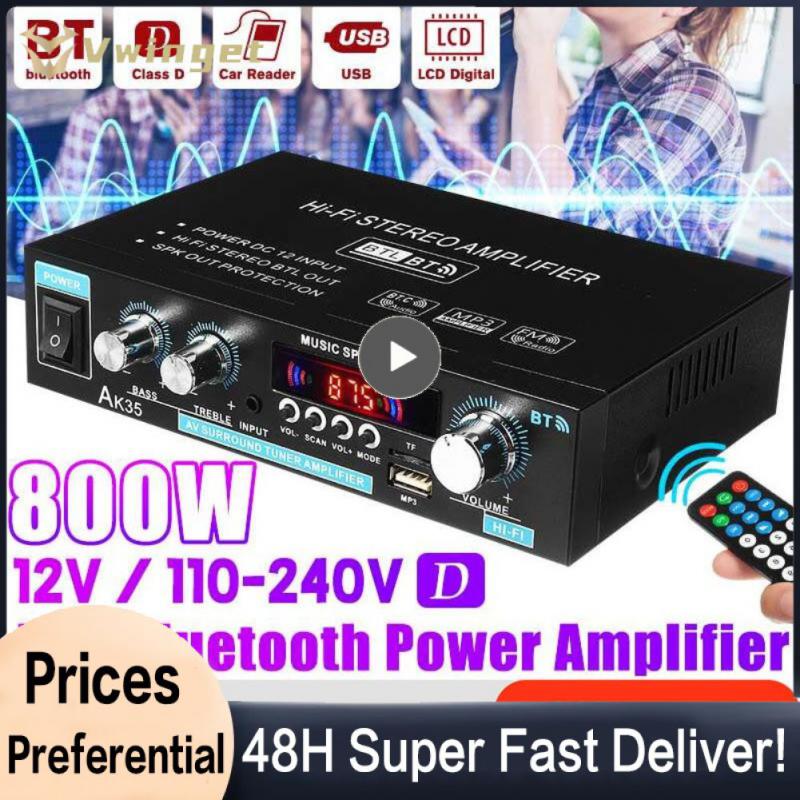 380 800W amplificadores digitales para el hogar Audio 110-240V amplificador de potencia de Audio de graves Hifi FM altavoces Subwoofer de música automática