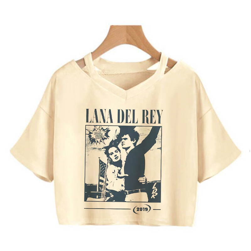 90s Y2k Funny Streetwear Crop Top Lana Del Rey Ldr Sailing T Shirt  Cropped Women Vintage T-Shirt Female Tshirt