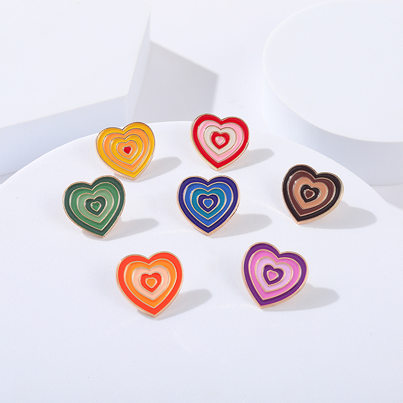 Broches en émail 7 styles dégradées personnalisées, rouge, jaune, vert, rose, arc-en-ciel, Badge de revers, sac, bijoux, cadeau pour ami, vente en gros