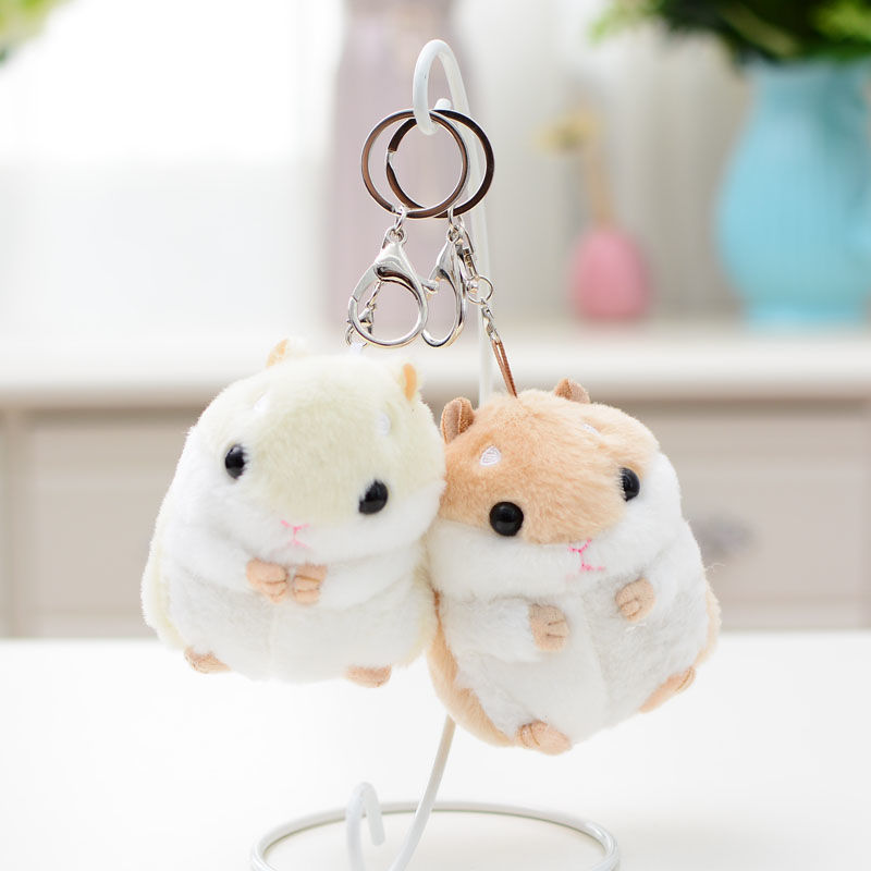 Jouets en peluche animaux enfants jouets porte-clés en peluche 10 cm Hamster pendentif Kawaii poupées enfants enfant cadeaux de noël sac poupée pour bébé