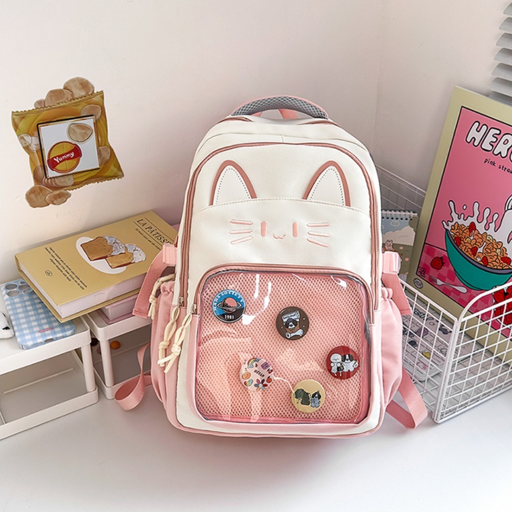 かわいい透明イタバッグ 大容量 ダブルショルダーストラップ ダブルショルダーバッグ DIYディスプレイリュックサック 旅行用