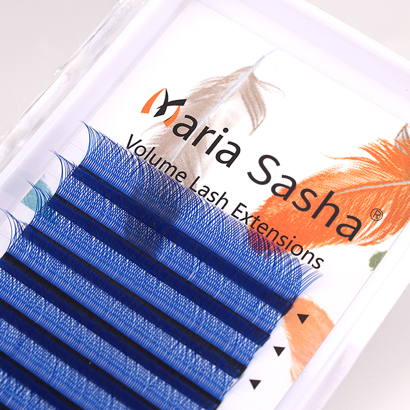 MARIA-pestañas azules en forma de Y, tipo YY, extensión de pestañas moradas, maquillaje rosa, venta al por mayor, proveedor de cilios negros suaves