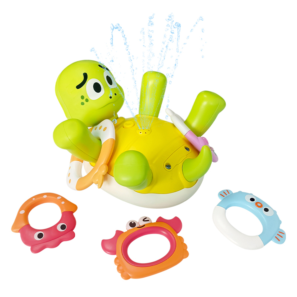 Tortuga eléctrica, bonita tortuga nadadora, juguetes de tortuga con rociador de agua, juguetes de baño para baño, interactivos para padres e hijos, juegos acuáticos