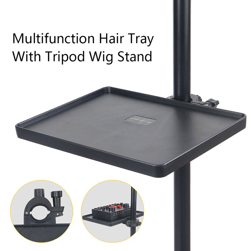Bandeja de pelo multifunción para usar con trípode, soporte para peluca, herramientas para peluca de pelo fáciles de usar, Clip para el pelo de ganchillo, tijeras, peine, bandeja para tarjetas