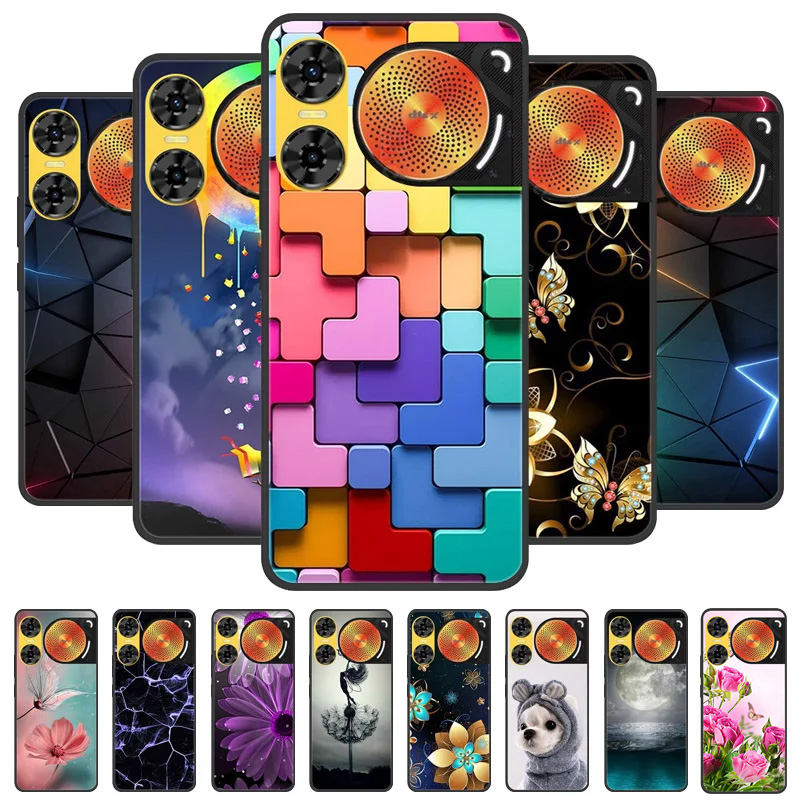 Per ZTE Nubia Music 2 Custodia Lion Wolf Cover posteriore morbida in silicone per Nubia Music2 Custodie per telefoni 6.7 "Guscio protettivo Nero opaco