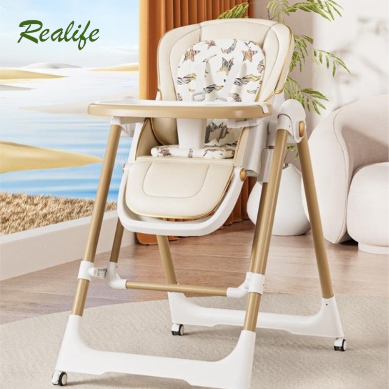 Silla de comedor para bebé Realife, funda de asiento de cuero multiusos, mesa de comedor para bebé, plato de fiesta para bebé, mecedora 2 en 1