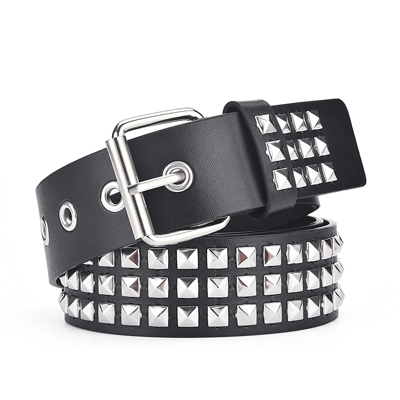2024Nowy kwadratowy pasek z nitami z koralików Metalowy pasek piramidowy Mężczyźni i kobiety Punk Hardware Jeans Belt Y2K Belt Designer Belt Paski damskie