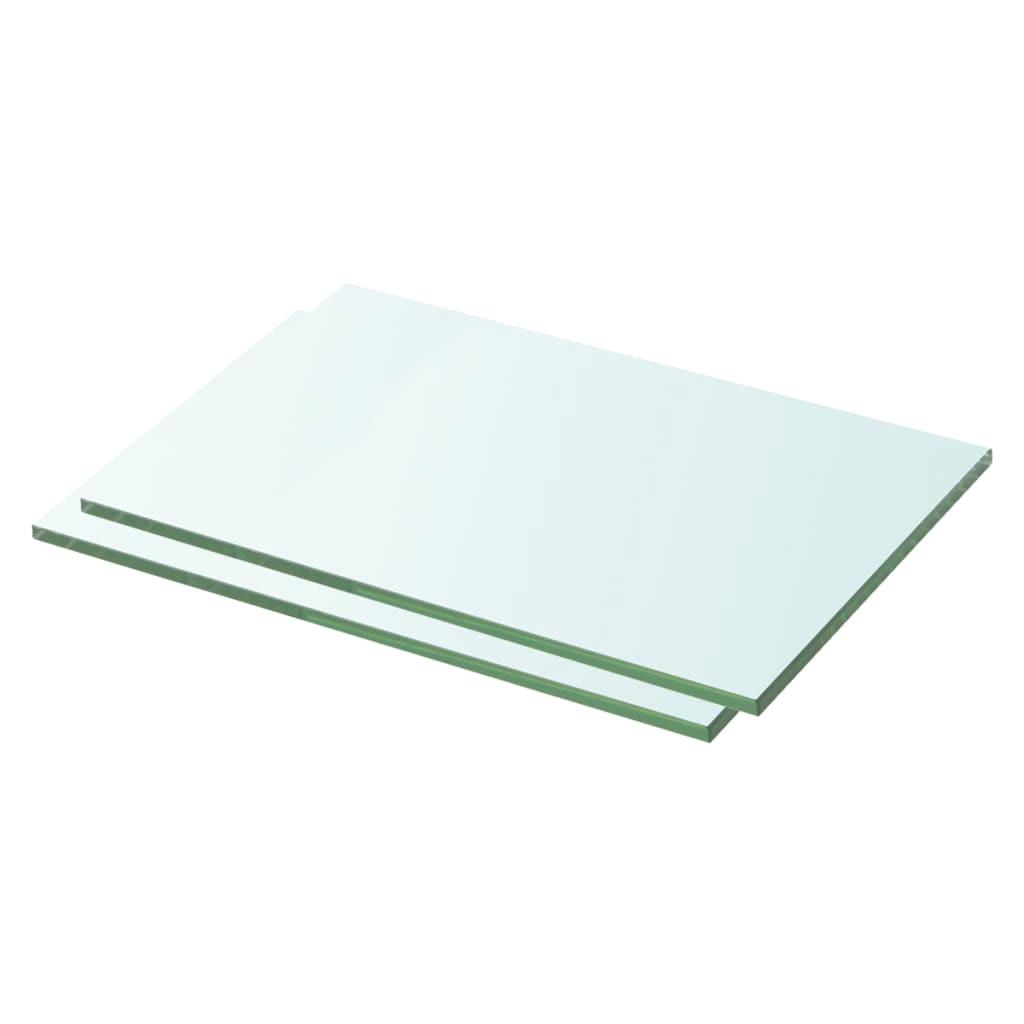 Transparante glazen planken set van 2 wandgemonteerde 30x15 cm zwevende opbergrekken voor weergave in huisdecoratie