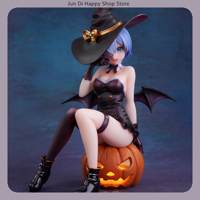 Re:Zero Rem Halloween Magic Night Enchantress 18cm Figur Anime Patung Dekorasi Meja Hadiah