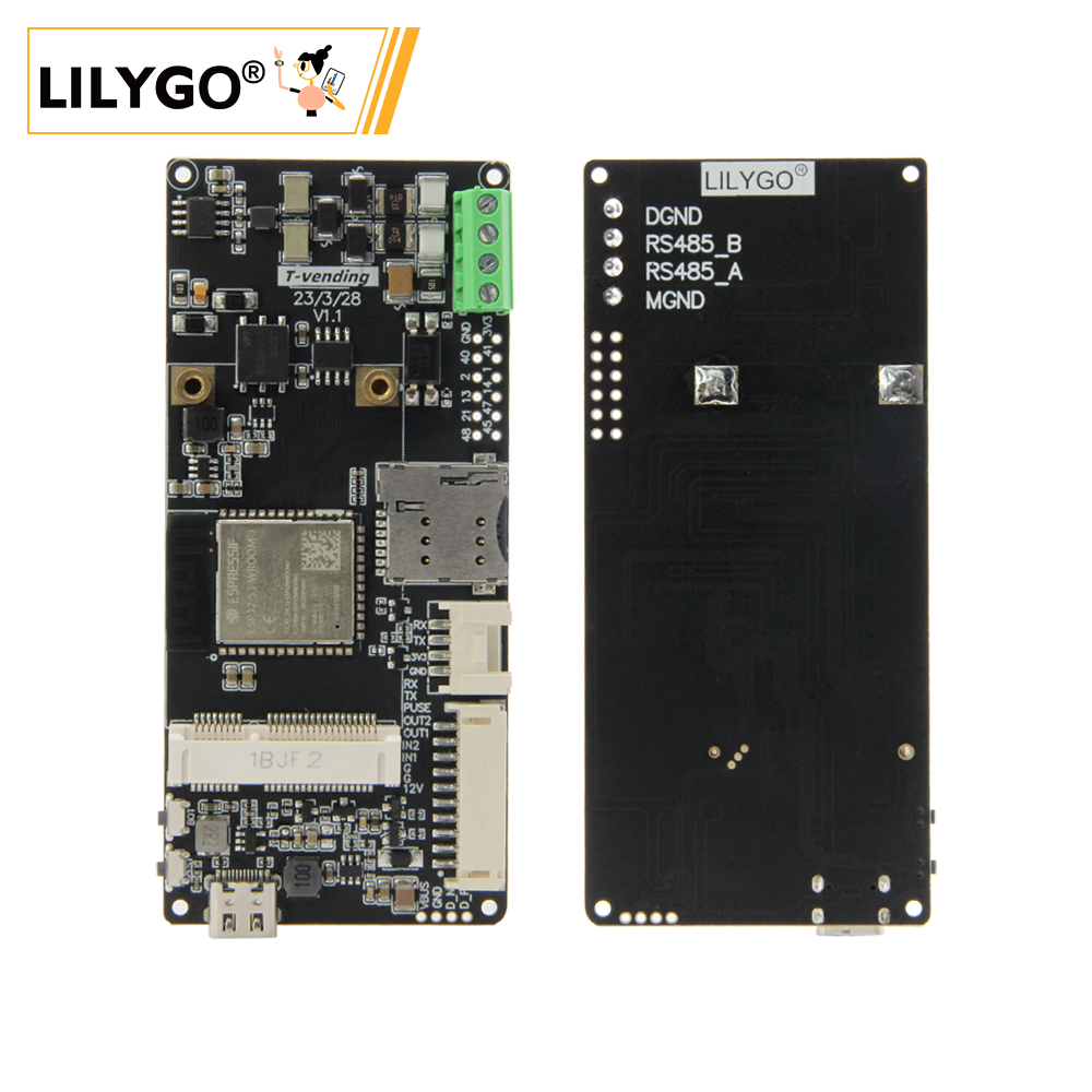 LILYGO® T-Vending ESP32-S3 papan pengembangan IOT terintegrasi WiFi Bluetooth RS485 PCIe antarmuka mendukung T-PCIE modul seri SIM