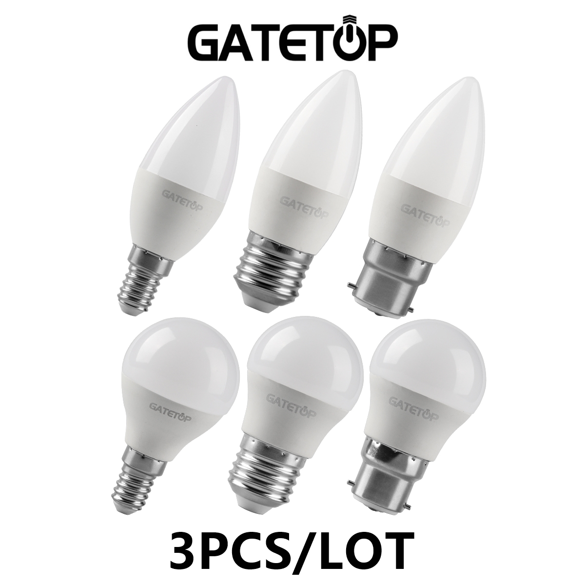 LED-Kerzenlicht-Mini-Glühbirne C37 G45 AC3P 110 V AC220 V E14 E27 B22 Lichtkopf flimmerfrei 3 W-7 W geeignet für Büro-Studienbeleuchtung