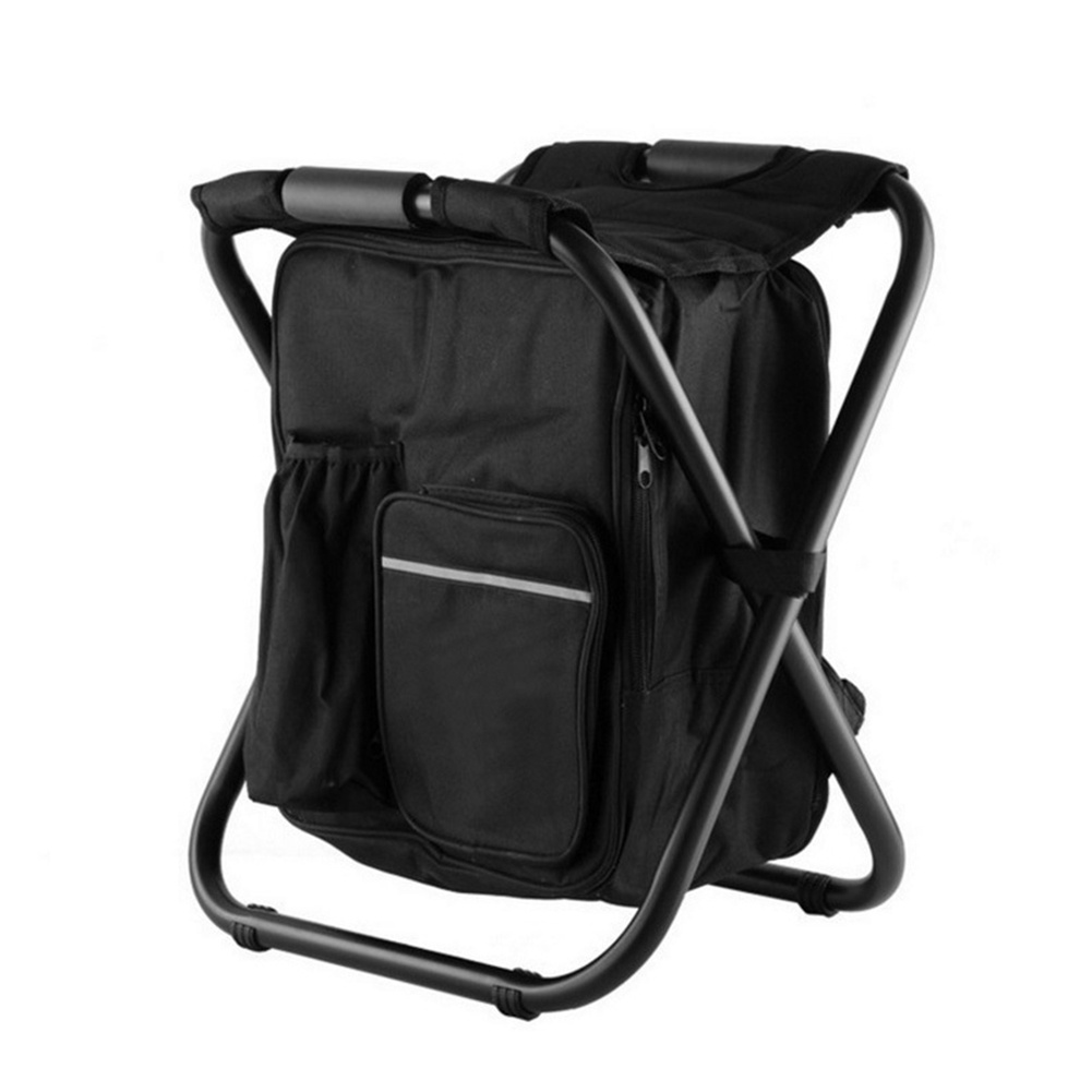 3-in-1 Portable Cooler Backpack Stool, Folding Fishing Chair for Outdoor Hiking, Beach, Camping, Fishing, Picnics & Barbecues