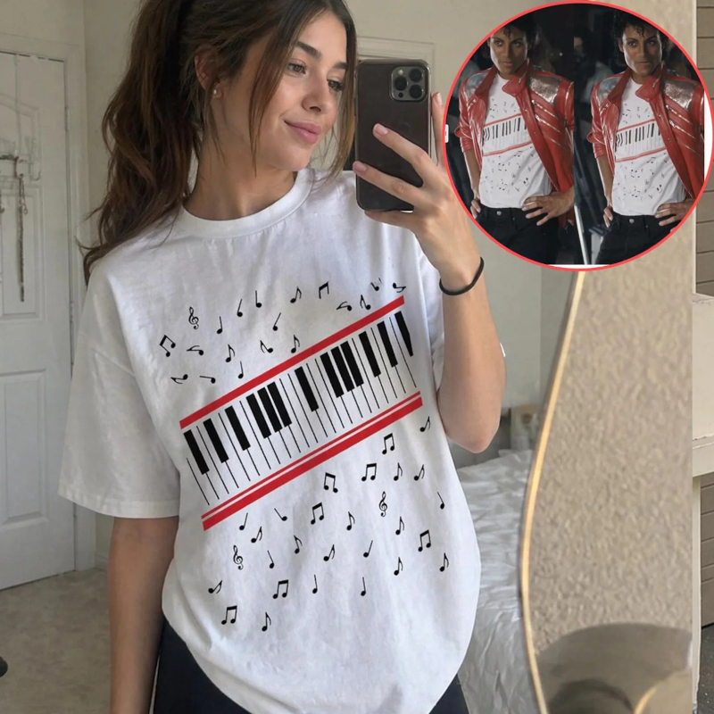 Футболка Michael-J Beat It Piano Keys: Модная летняя футболка с коротким рукавом для фанатов MJ, посвященная Королю поп-музыки, коллекция 2026 года