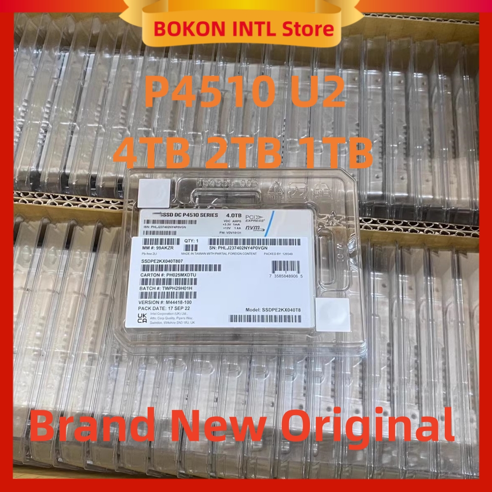 Oryginalny F0R Intel P4510 1T 2T 4T U2 PCLE NVMe 2.5in zapisu gęsty serwer Enterprise SSD dysk półprzewodnikowy