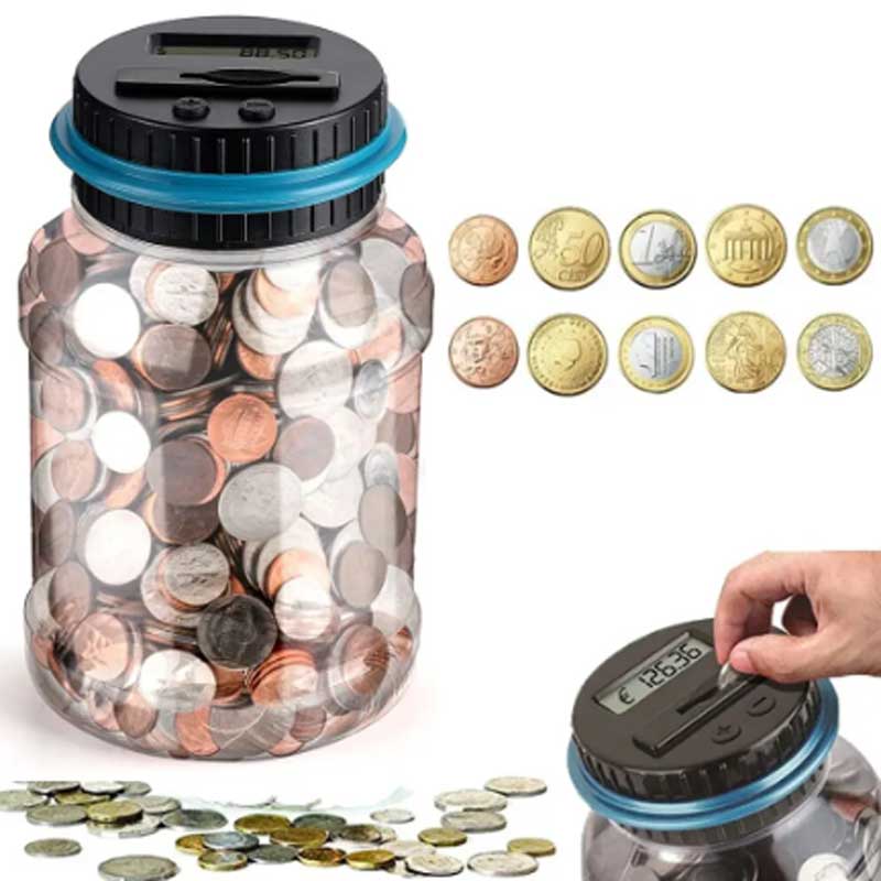 Intelligente Zählung Münze Bank Eimer Münze Lagerung Münze Lagerung Box Pfund Dollar Euro Münze Zähler Münze Geschenk LED Display