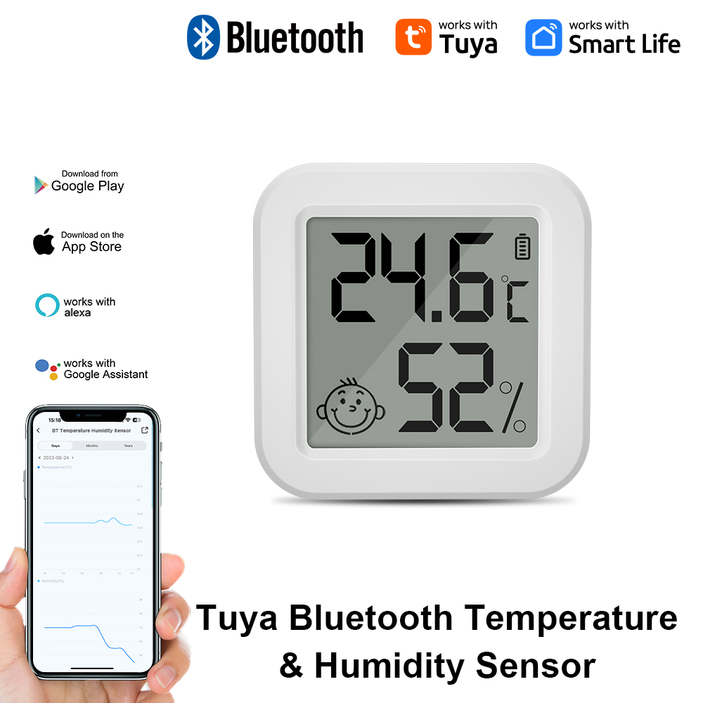 Tuya Bluetooth Temperatuur-vochtigheidssensor LCD-thermometer Mini Slimme elektrische hygrometer APP Afstandsbediening Thuis