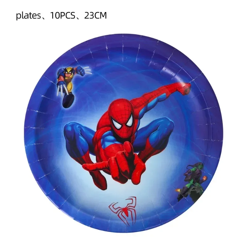 Vasos de papel con temática de Spider Man para cumpleaños, cajas de palomitas de maíz, cajas de dulces, decoraciones para fiestas, suministros de vajilla