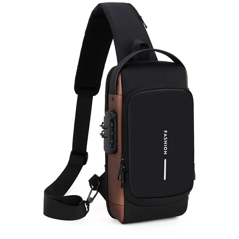กระเป๋าสะพายชายมัลติฟังก์ชั่ป้องกันการโจรกรรม USB Messenger Pack Man Crossbody Cross Body Travel Sling กระเป๋าแพ็ค