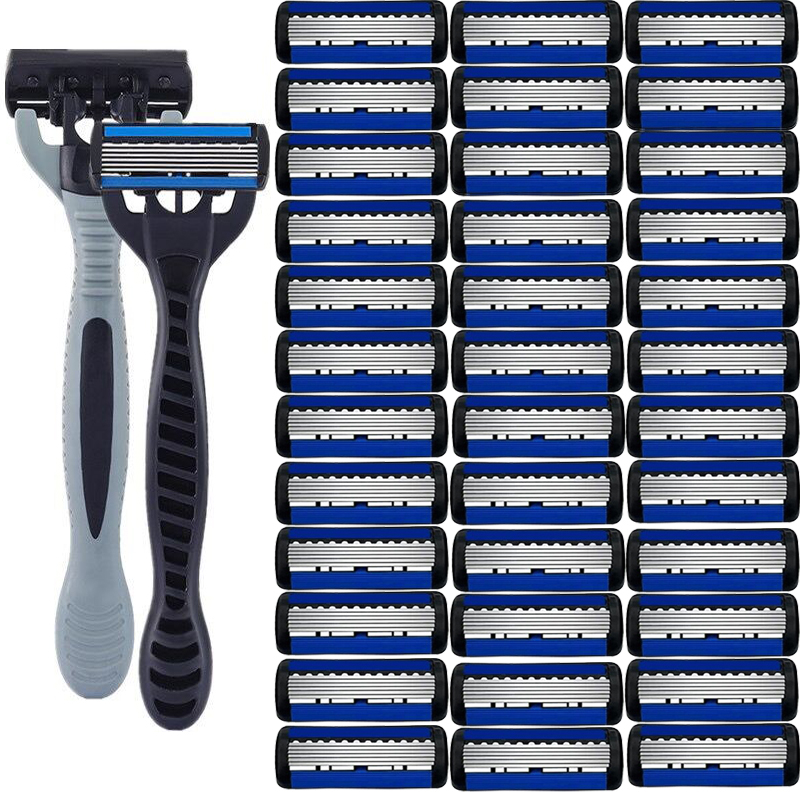 36/24/18/3PCS Manual Shaver Razor For Men Six Layer Blade With Blade Head Old Style Blades Hair Shaver Unisex Beard Hair Knife