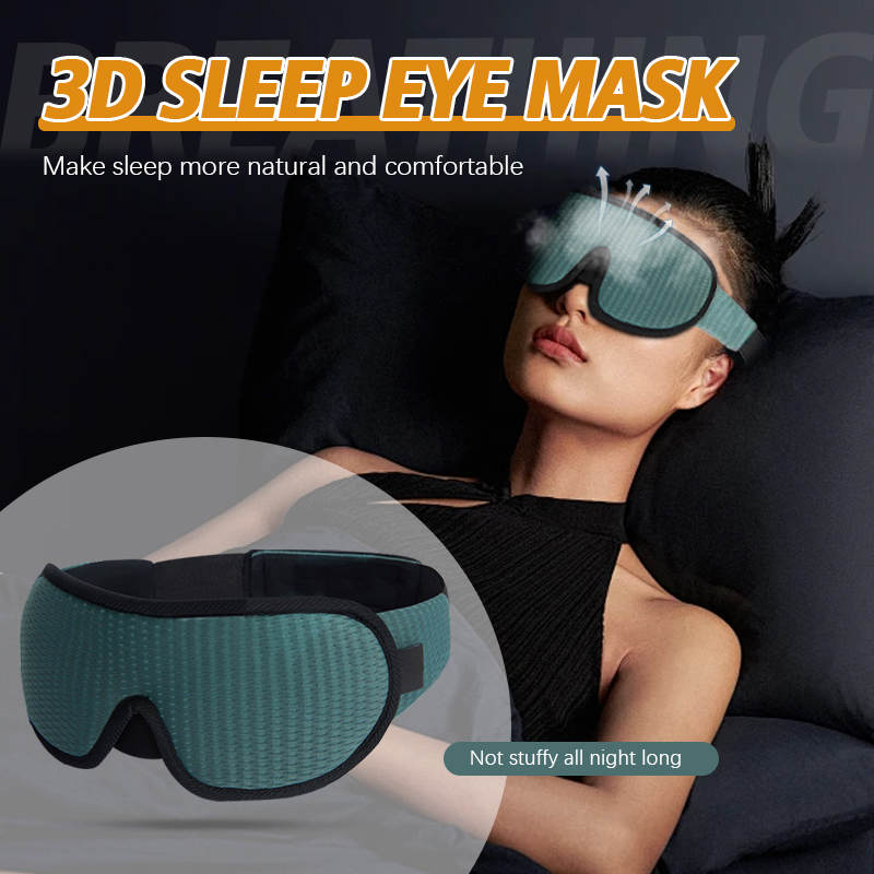 3D アイマスクグリーン通気性シェーディング睡眠ホット販売アイマスク調節可能なストラップ睡眠マスクパッド入りトラベルレスト